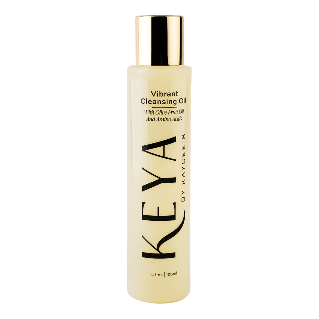 KEYA BY KAYCEE'S Vibrant Cleansing Oil with Olive Fruit Oil and Amino Acids, 125 ml bottle.