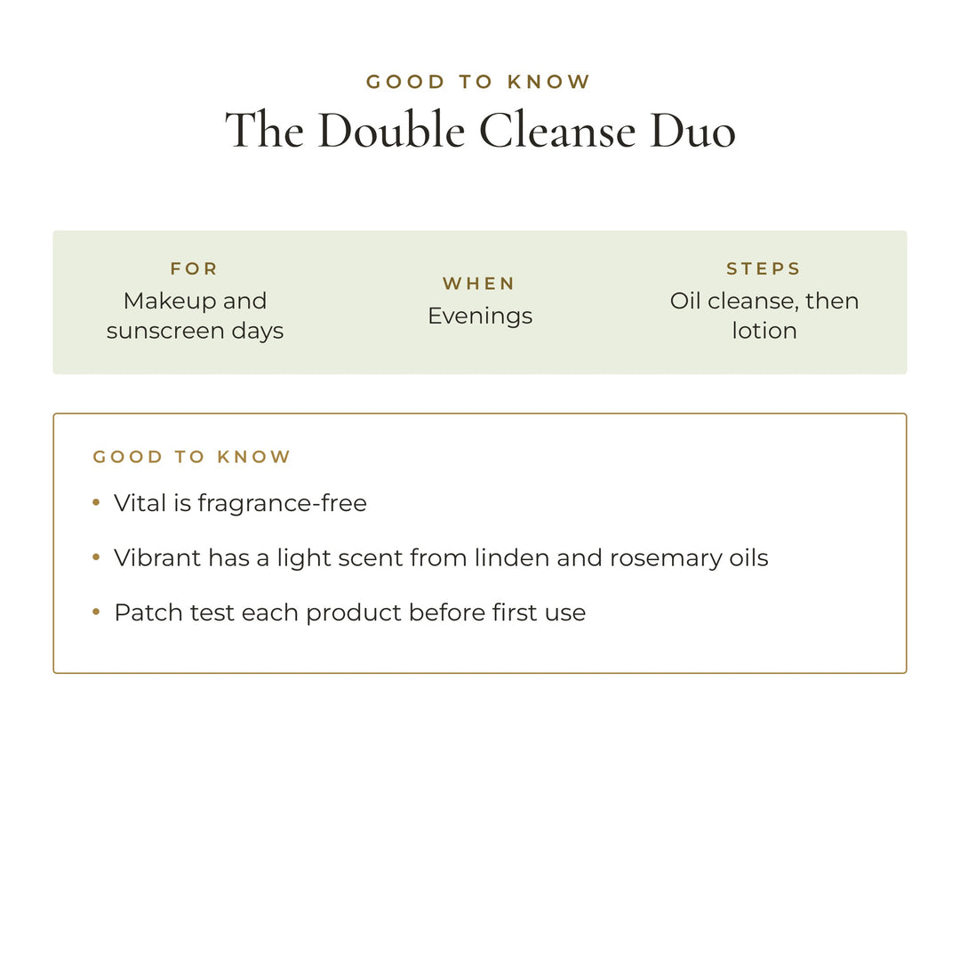 Good to know: The Double Cleanse Duo, for makeup and sunscreen days