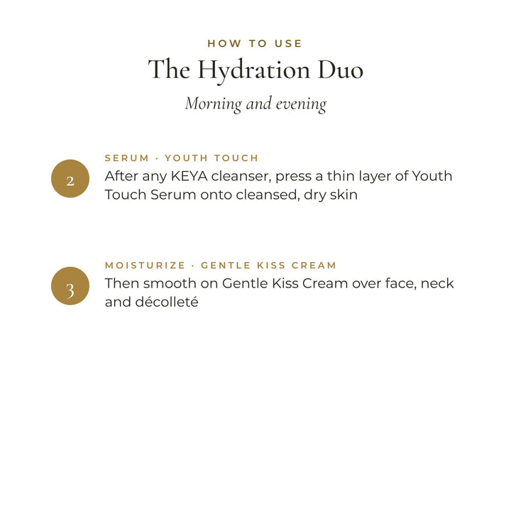 How to use The Hydration Duo morning and evening, serum then cream