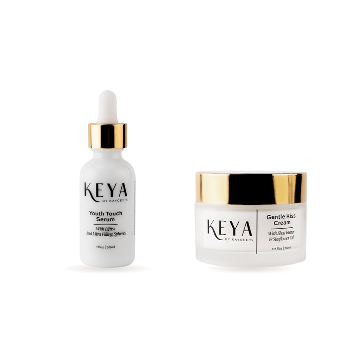 The Hydration Duo: KEYA Youth Touch Serum and Gentle Kiss Cream side by side