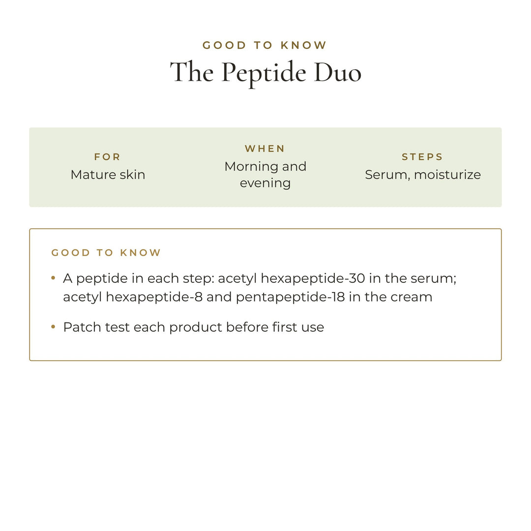 Good to know: The Peptide Duo, for mature skin, a peptide in each step