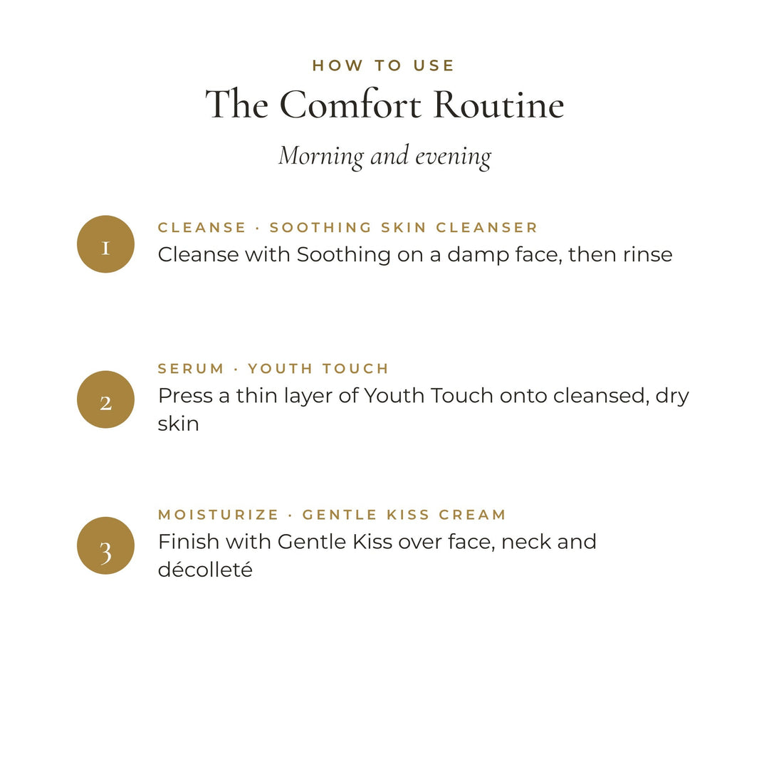 How to use The Comfort Routine, morning and evening, in three steps