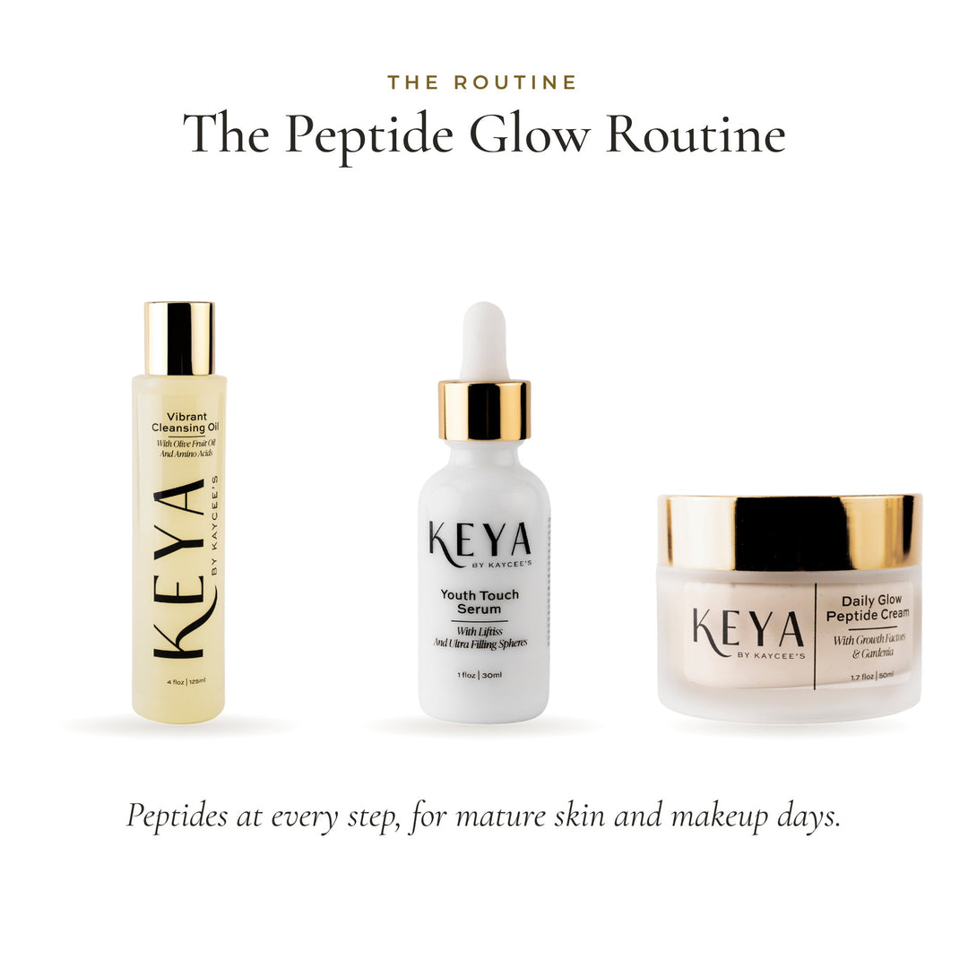 The Peptide Glow Routine: Vibrant Cleansing Oil, Youth Touch Serum and Daily Glow Peptide Cream