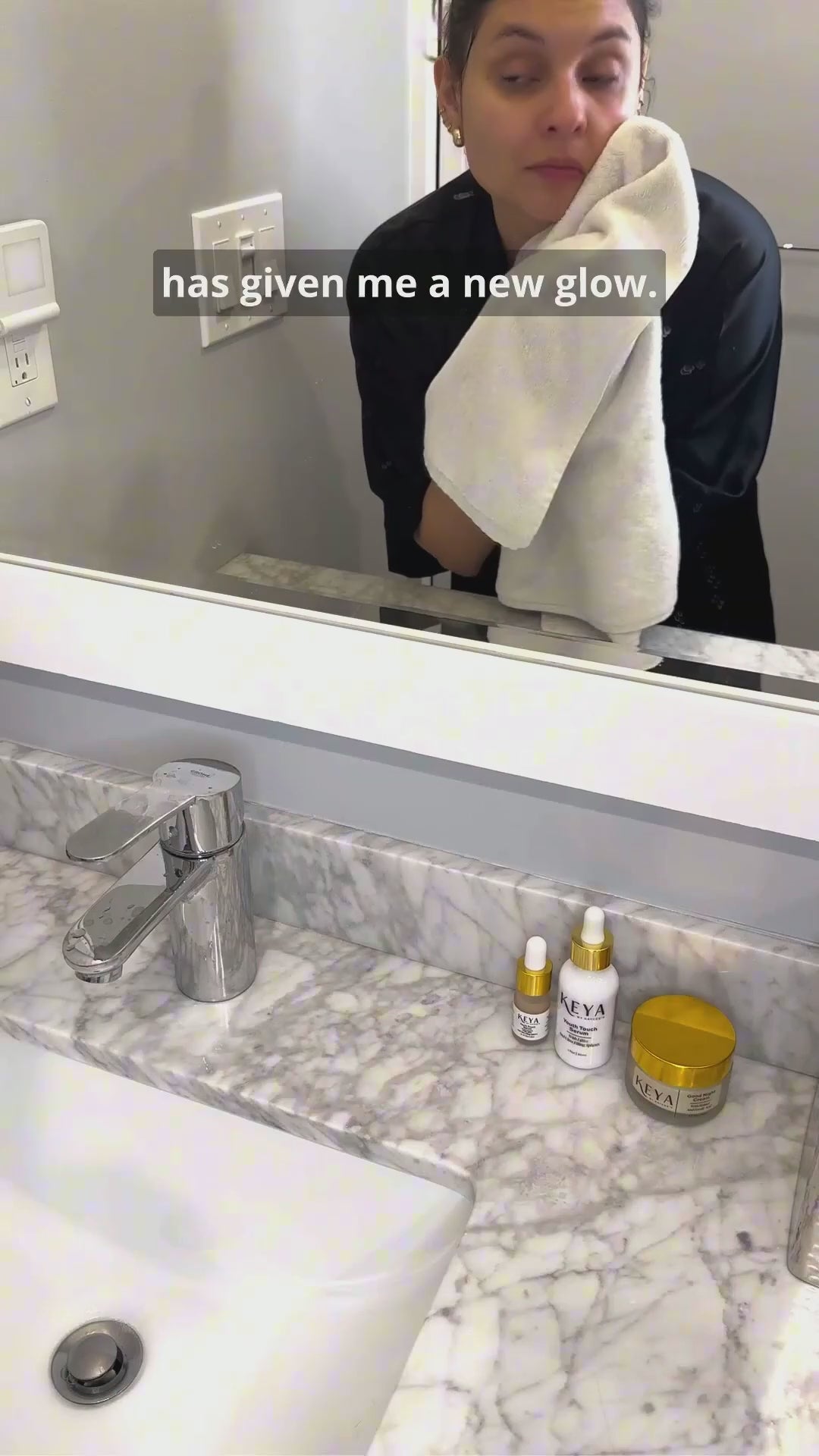 Isabella applying Youth Touch Serum